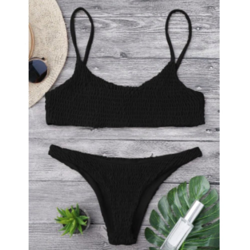 Smocked Bikini Top And Bottoms